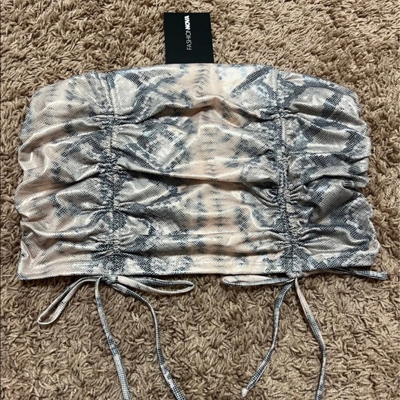 Faux Leather Snake Skin Tube Top - Picture 5 of 11